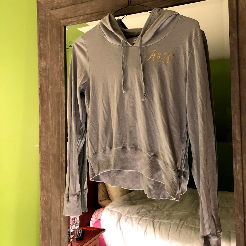 A&F Cropped Gray Hoodie
